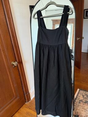 J Crew Black Maxi Linen Sundress